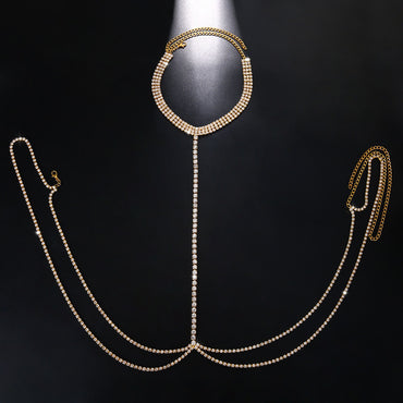 Wholesale Jewelry Elegant Geometric Rhinestone Rhinestones Body Chain