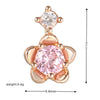 Sweet Heart Shape Copper Inlaid Zircon Drop Earrings Ear Studs 1 Piece