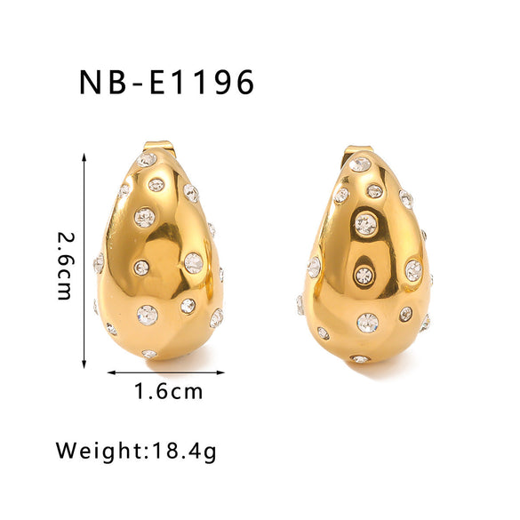 IG Style Droplet Droplet Stainless Steel Electroplating Earrings