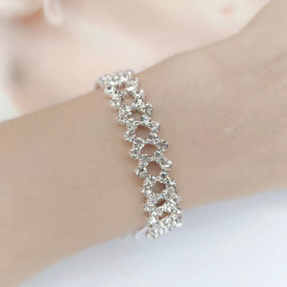 New Wedding Women's Long Diamond Necklace Earrings Bracelet Set