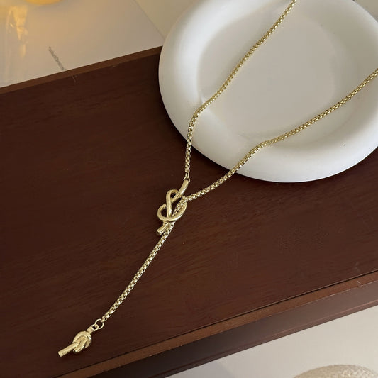 Wholesale Jewelry Elegant Simple Style Tassel Knot Alloy Sweater Chain