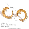 Fashion Circle Geometric Stainless Steel 18K Gold Plated Earrings