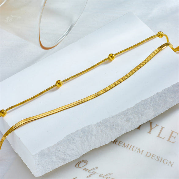 Korean Women Geometric Titanium Steel Anklets
