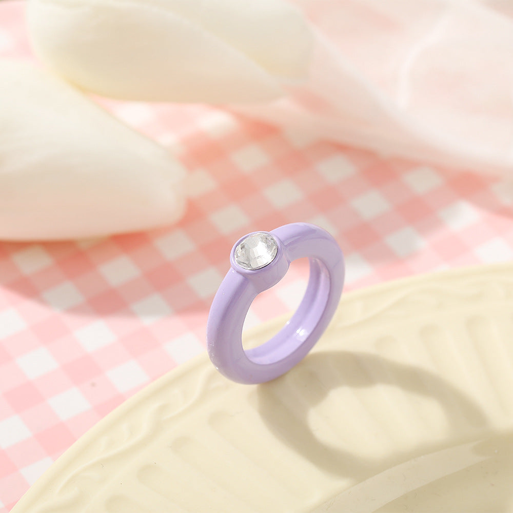 Simple Candy Color Acrylic Ring Wholesale
