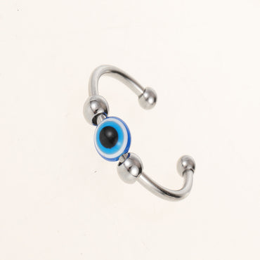 Retro Classic Style Devil's Eye Stainless Steel Polishing Open Ring