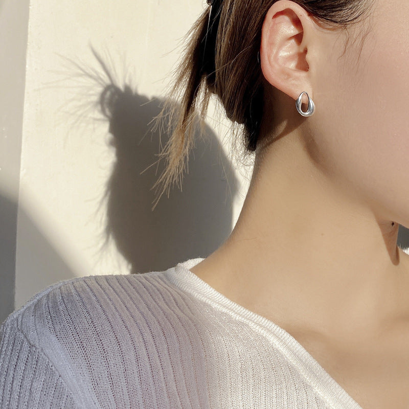 1 Pair Korean Style Geometric Plating Sterling Silver Earrings