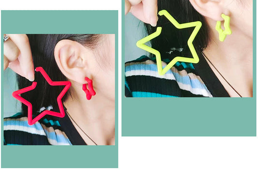 1 Pair Simple Style Star Spray Paint Arylic Earrings