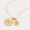 Independent Station New Devil's Eye Necklace Women's Light Luxury Copper-plated 14k Gold Inlaid Zircon Alphabet Clavicle Chain