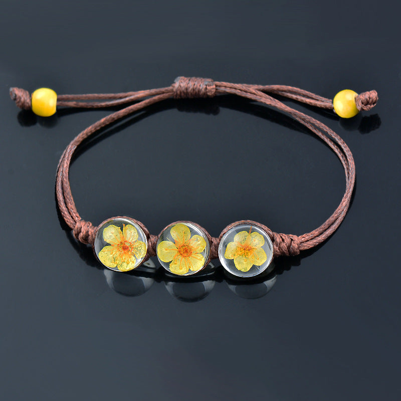 1 Piece Fashion Flower Glass Rope Women's Bracelets