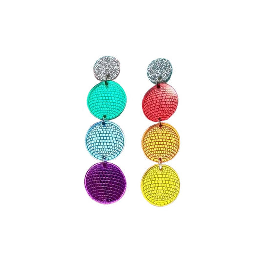 1 Pair Novelty Artistic Round Carving Arylic Drop Earrings