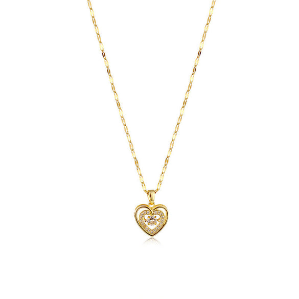 Heart Titanium Steel 18K Gold Plated Necklaces