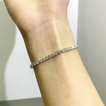 Simple Style Shiny Square Sterling Silver Moissanite Bracelets In Bulk