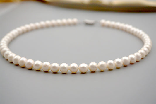 Simple Style Round Pearl Beaded Bracelets Necklace 1 Piece