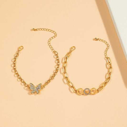 Simple Style Butterfly Artificial Gemstones Alloy Wholesale Bracelets