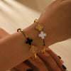 IG Style Four-leaf Clover Stainless Steel Electroplating Bangles