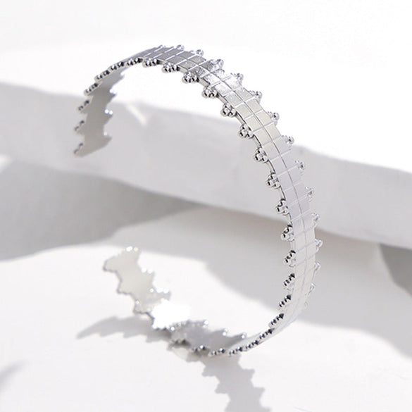 Expressive Stripe Stainless Steel Electroplating Bangles