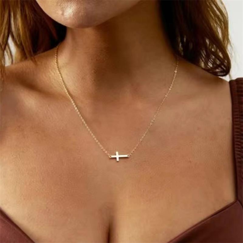 Simple Style Streetwear Cross Sterling Silver Plating Pendant Necklace