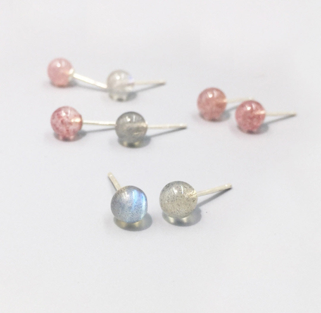 1 Pair Simple Style Commute Candy Artificial Crystal Sterling Silver Ear Studs