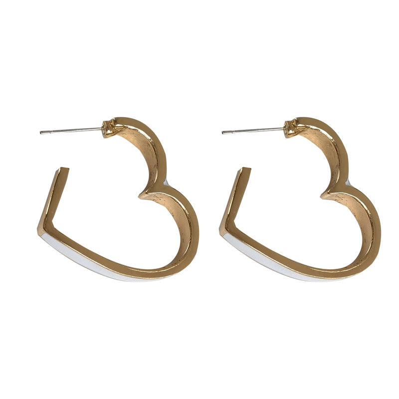 1 Pair Fashion Heart Shape Alloy Sterling Silver Plating Women's Hoop Earrings
