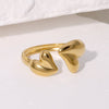 Expressive Heart Heart Stainless Steel Electroplating Rings