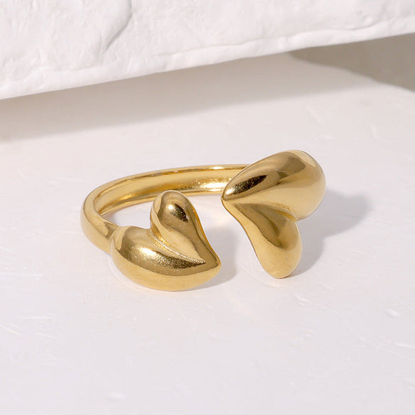 Expressive Heart Heart Stainless Steel Electroplating Rings