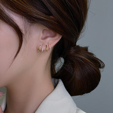 Fashion Geometric Diamond Multiple Circles Hoop Earrings Wholesale