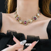 Women Baroque Round Diamond Electroplating Jewelry Sets
