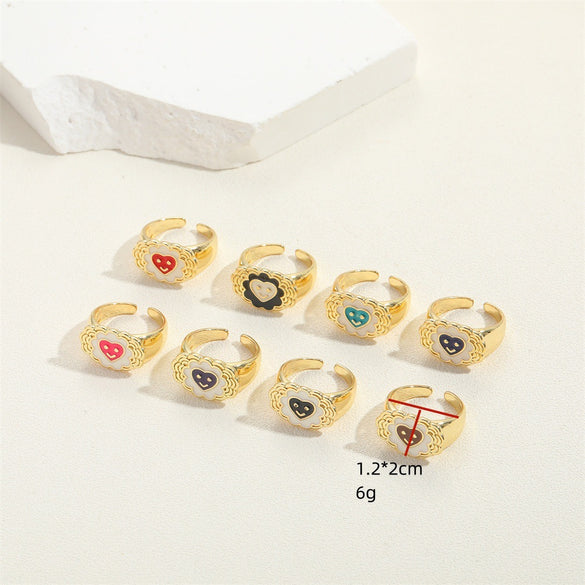 European and American popular retro light luxury, high-end sense of love, opening adjustable rings, unisex personality, and versatile rings