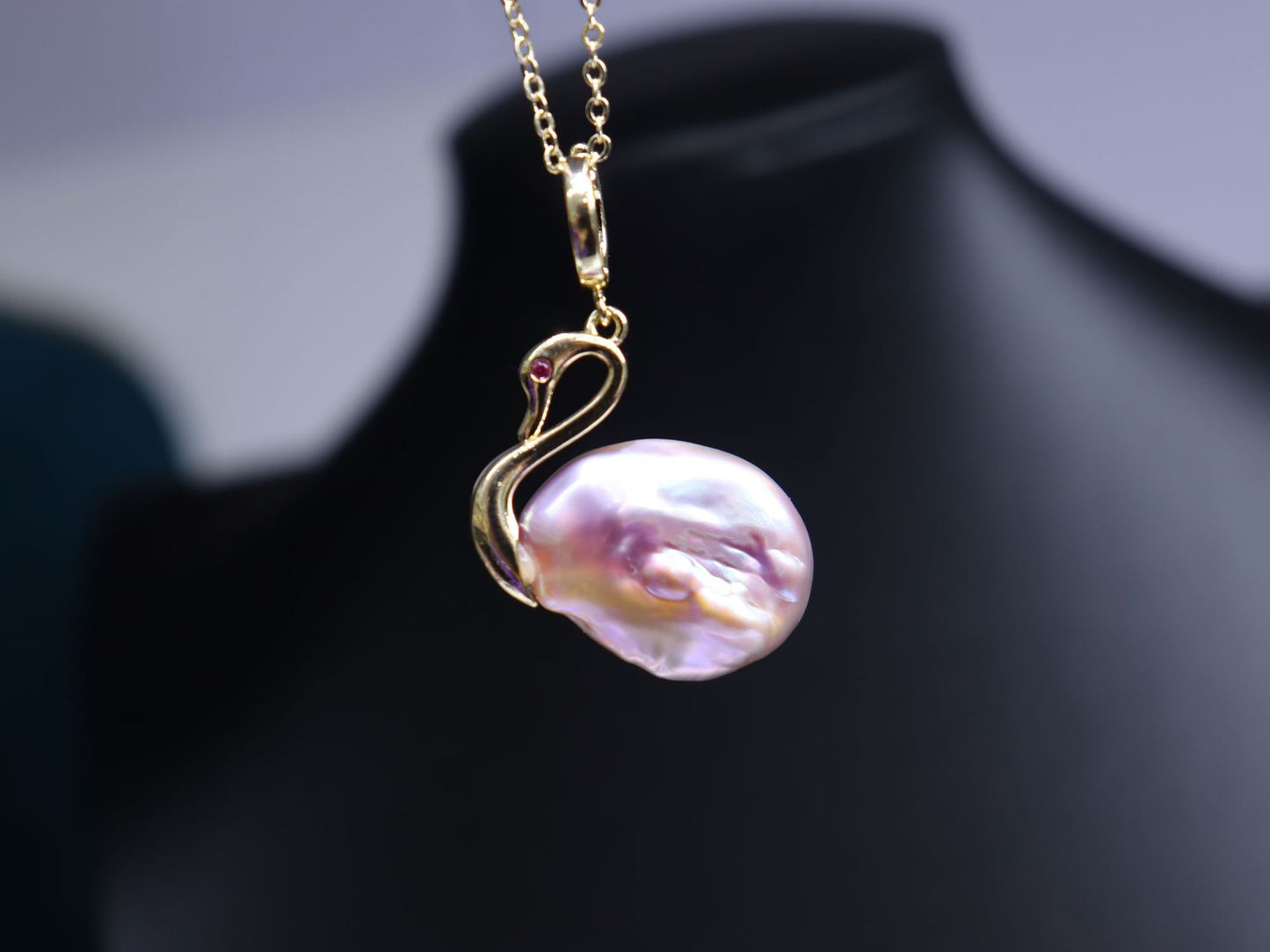 Elegant Simple Style Swan Freshwater Pearl Copper Pendant Necklace