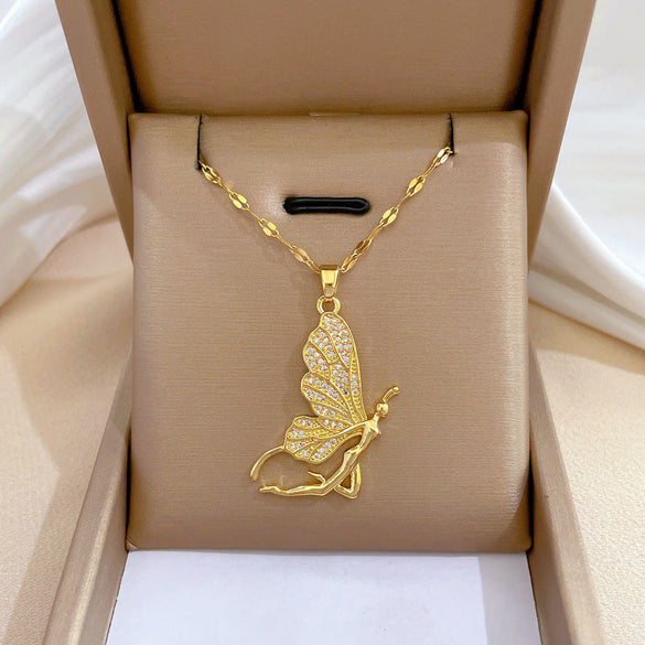Moon Geometric Stainless Steel Electroplating Necklaces
