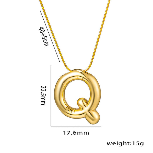 Moderate Luxury Letter Text Number Titanium Steel 18K Gold Plated Necklaces