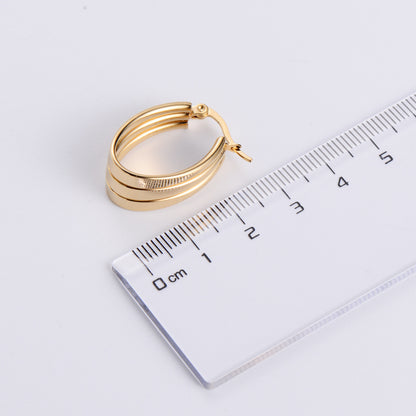 Wholesale Fashion Stainless Steel Three Circle Twisted Wire Ear Buckle Nihaojewelry