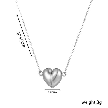 Titanium Steel Simple Style Heart Shape Plating Pendant Necklace