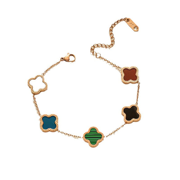 Moderate Luxury Women Irregular Geometric Titanium Steel 18K Gold Plated Bracelets