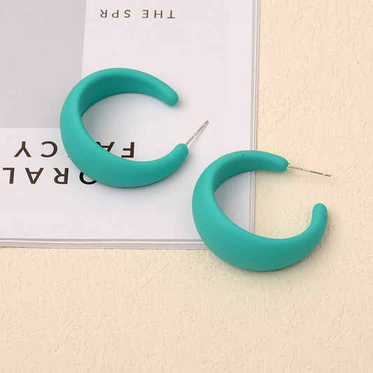 1 Pair Basic C Shape Stoving Varnish Arylic Earrings