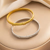 IG Style Ellipse Titanium Steel 18K Gold Plated Bangles
