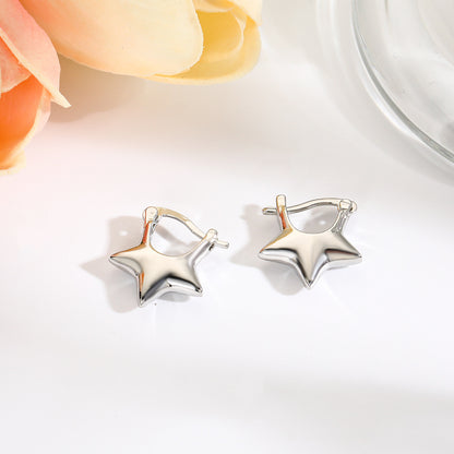 1 Pair Simple Style Classic Style Star Heart Shape Copper 18K Gold Plated Earrings