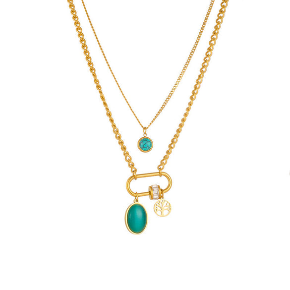 Fashion Square Octagram Chain Stainless Steel Electroplating Necklaces