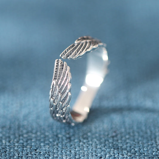 Wholesale Hip-hop Wings Sterling Silver Open Ring
