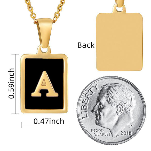 Fashion Letter Square Stainless Steel Titanium Steel Plating Pendant Necklace 1 Piece