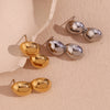 Fashion Peanut Geometric Stainless Steel 18K Gold Plated Stud Earrings