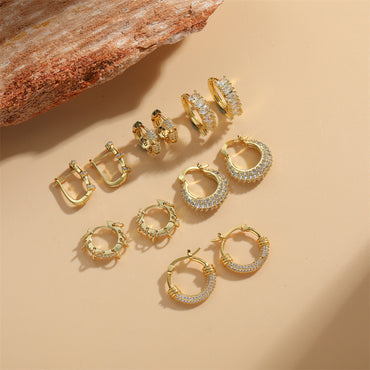Cross-border hot-selling French retro light luxury U-shaped design earrings, Korean personality, Hong Kong style, versatile earrings, jewelry women