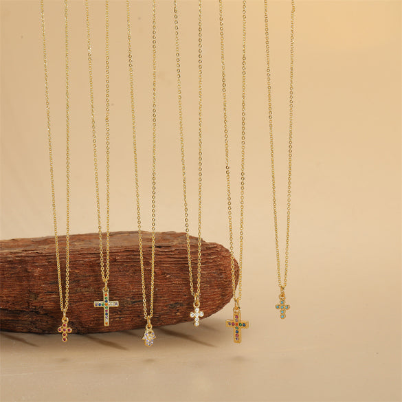Cross-border popular ins style personality cross design pendant clavicle chain versatile personality exquisite necklace jewelry