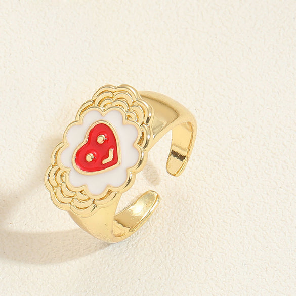 European and American popular retro light luxury, high-end sense of love, opening adjustable rings, unisex personality, and versatile rings