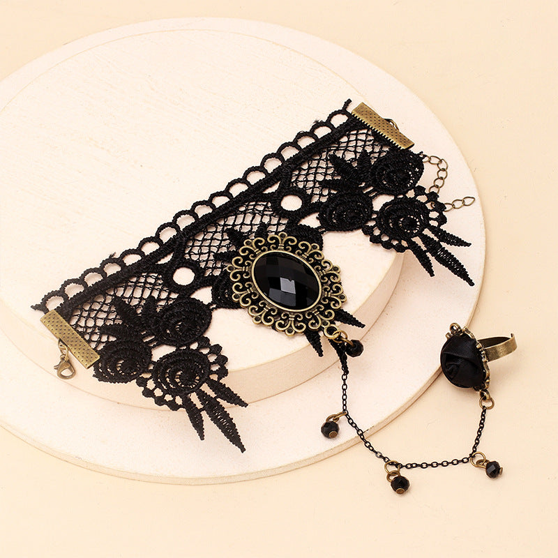 Retro Palace Gothic Lolita Bracelet New Accessories Dark Lace Bracelet