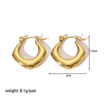 1 Pair Modern Style Round Heart Shape Stainless Steel Hoop Earrings
