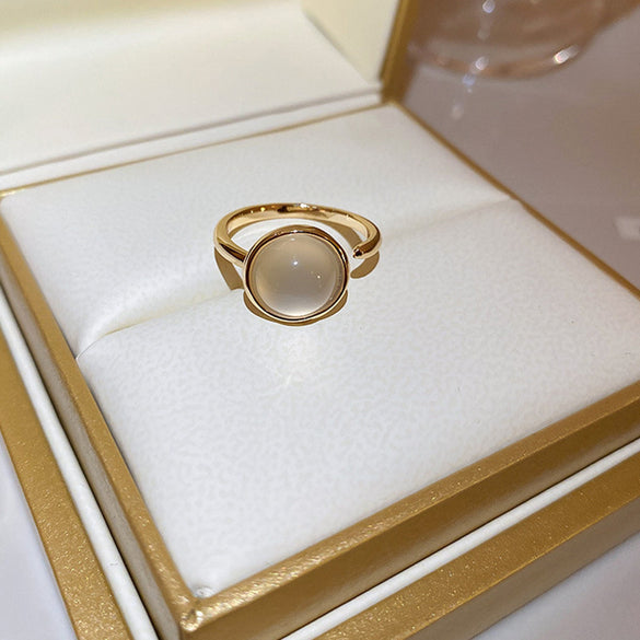 Korean temperament diamond zircon geometric opening ring light luxury niche fashion index finger ring Internet celebrity versatile jewelry women