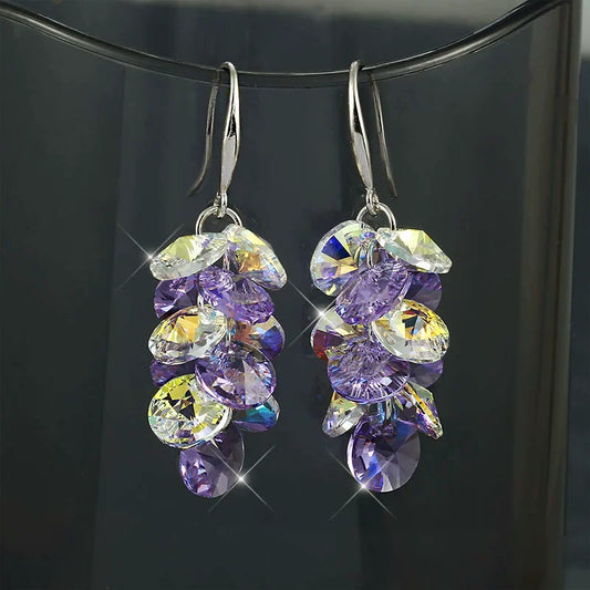 1 Pair Fashion Geometric Artificial Crystal Plating Women's Drop Earrings