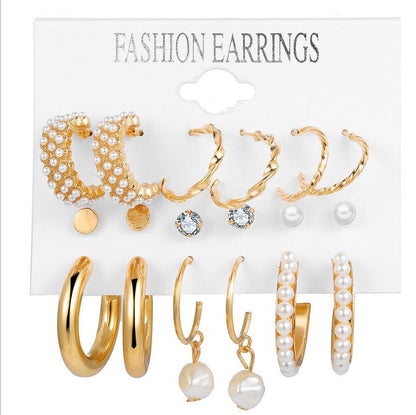 Novelty Plating Alloy Artificial Pearls Earrings