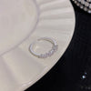 ins style silver zircon ring women's light luxury niche high-end sense open ring ring versatile temperament jewelry wholesale